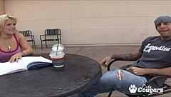 charlie lynn chokes on stranger's dick before hard pussy ride