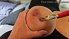 aqua pola teases pierced nipples pussy in nylon