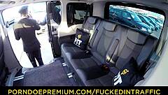 hot russian audrey jane's cum covered backseat taxi surprise