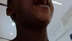 Nigerian babe masturbates wildly in mall bathroom stall