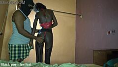 Smoking hot oiled ebony skinny ass body