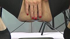 look at this beautiful big pussy stuffed with strawberry up close