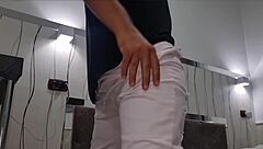 Exhibitionist flashes huge cock closeup massive cumshot