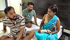 Indian Friends Hardcore Threesome Seduce Cute Maid