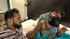 Indian Friends Hardcore Threesome Seduce Cute Maid