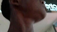 Nigerian babe masturbates wildly in mall bathroom stall