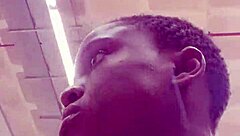 Nigerian babe masturbates wildly in mall bathroom stall