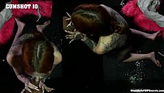 Blonde teen works hard for epic 10th cumshot gloryhole