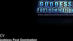 Goddess Mandy Dominates With Sensual Footjob Tease