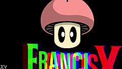 Two blondes share threesome ending in creampie