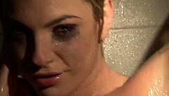 SEXY BLONDE DAHLIA MASTURBATES IN NAUGHTY SHOWER