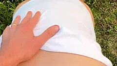 i was almost caught fucking this curvy milf in the park outdoors