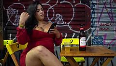 Horny stud picks chubby latina bar licks feet fucks rough big ass