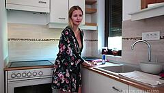 im dancing in the kitchen feeling so wet housewife solo