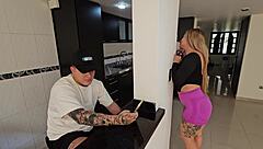 Friend's horny wife sucks cock when he's not looking