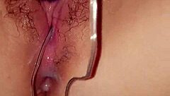 asian cutie masturbates frantically squirting juices everywhere with toy