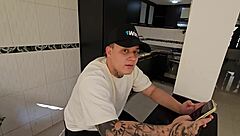 Friend's horny wife sucks cock when he's not looking