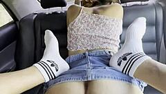 horny teen fucked outdoors public pussy pounding