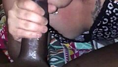 Superhead deepthroats interracial cum swallow on bed