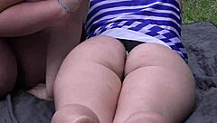 horny bbw lesbians fist hairy pussies outdoors to orgasm