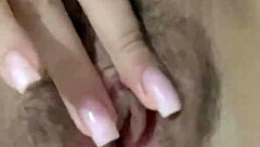 i'm so hungry for cock while fingering my hairy pussy