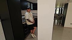 Friend's horny wife sucks cock when he's not looking