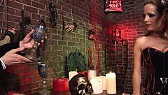 horror shop's wild spit roasts with lingerie group doggystyle action