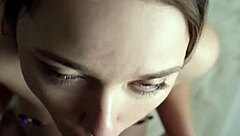 sneaky blowjob thrill while girlfriend showers nearby