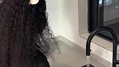 Ebony Maid Caught Riding Boss's Huge Cock! Full Squirting Video!