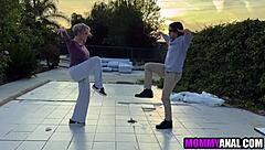 Blonde Milf Karate Babe Endures Monster Cock Anal Assault