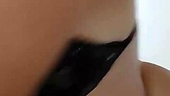 she shows off her big tits and ass in pajamas