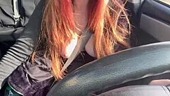 italian milf artemisia flashes juicy tits on horny street car ride