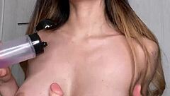 raelilblack slides her big tits over my favorite dildo