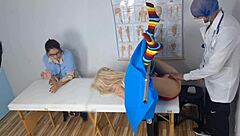 Mommy takes step-sis to kinky gynecologist for creampie exam