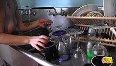 two goth brunettes finger kiss and toy kinky around house