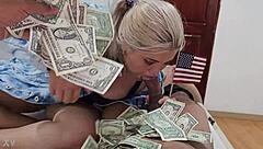 blonde fuck doll licks sucks for cash