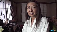 asian beauty squirts from tight pussy toy play during hair session