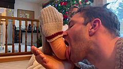Obsessed Santa's Milf Licks Sucks Housewife Bare Feet Toes Christmas Fetish