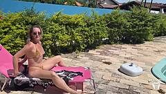 pool boy pounds blonde milf's juicy tits in cowgirl frenzy