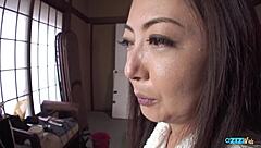 asian beauty squirts from tight pussy toy play during hair session