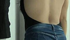 mature latina flashes huge natural tits