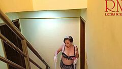 Depraved maid regina noir juicy pussy stairs tease