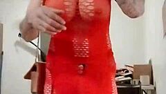 Trans Tease Flashes Fishnets in Car Before Clothes Rip Off