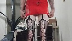 Trans Tease Flashes Fishnets in Car Before Clothes Rip Off