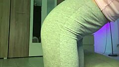 😍 Natural big tit amateur bends over for close-up doggy pounding!