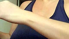 Titia's Solo Tease With Massive Natural Tits