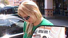 amateur blonde teases her perky tits