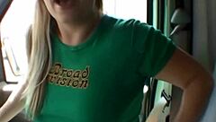 amateur blonde teases her perky tits