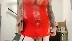 Trans Tease Flashes Fishnets in Car Before Clothes Rip Off