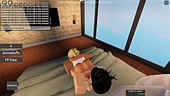 roblox slut gags on huge cock before wild hardcore ride